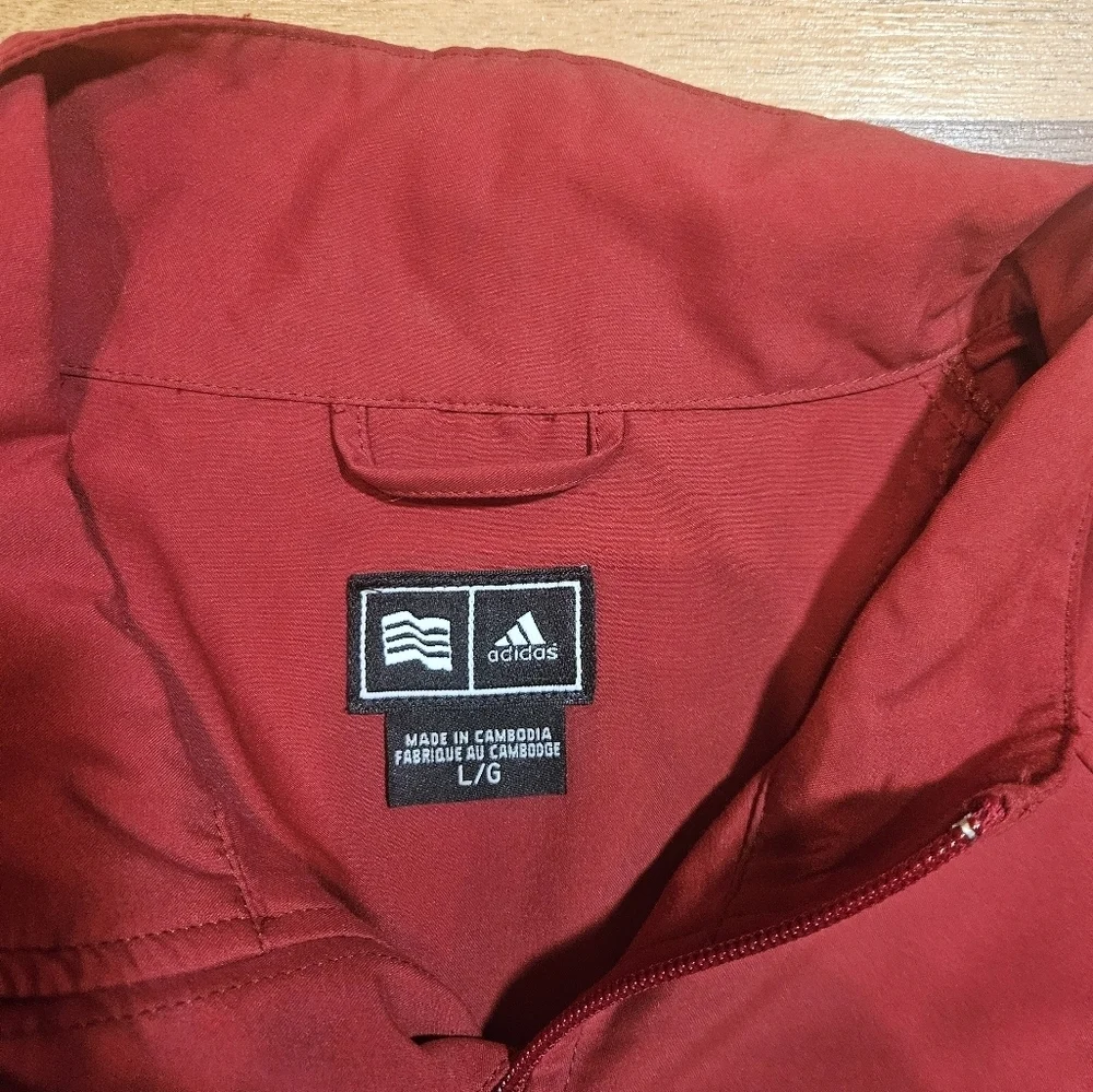 Adidas Climacool Performance Red Pullover Short Sleeve Large